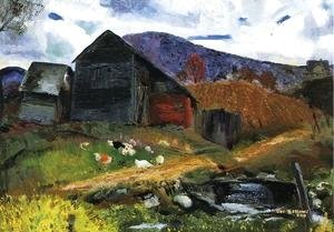 George Wesley Bellows - Old Barn In Shady Valley