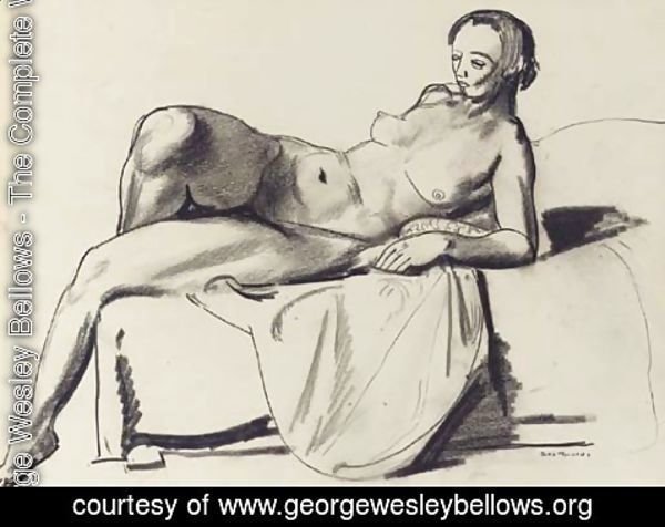 George Wesley Bellows - Nude Study, Classic on a Couch