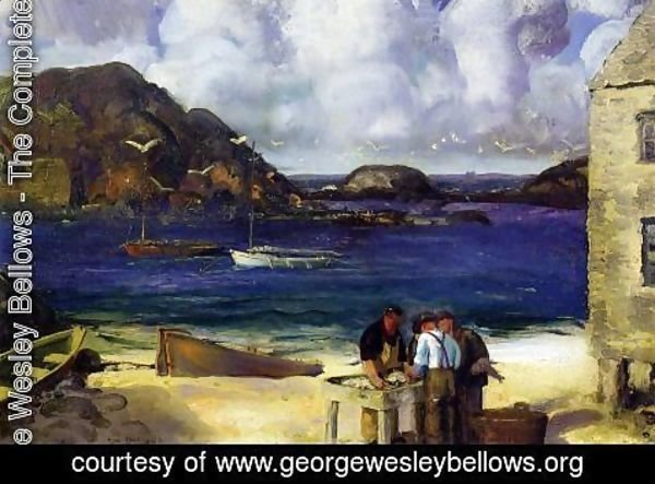 George Wesley Bellows - Harbor At Monhegan Aka Fishing Harbor  Monhegan Island