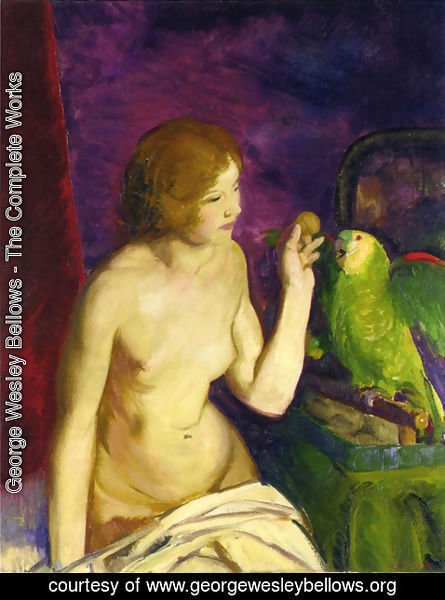 George Wesley Bellows - Nude With A Parrot