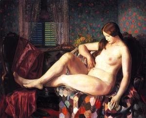 George Wesley Bellows - Nude With Hexagonal Quilt
